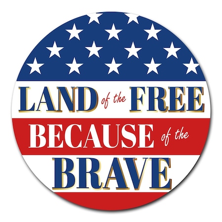 Signmission Land Of The Free Circle Vinyl Laminated Decal D-36-CIR-Land of the Free